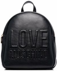 Love Moschino Rucksack mit Logo-Prägung - Schwarz