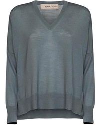 Blanca Vita - V-Neck Side-Slit Sweater - Lyst