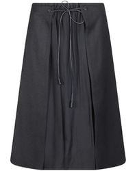 Moncler - Logo-Patch A-Line Midi Skirt - Lyst