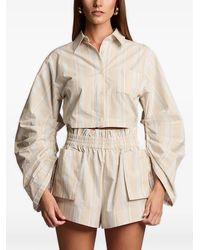 Hevron - Striped Cropped Shirt - Lyst