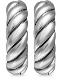 David Yurman - Orecchini A Cerchio Sculpted Cable - Lyst