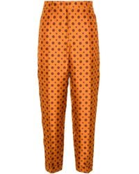 Alberto Biani - Geometric-Print Tapered Trousers - Lyst
