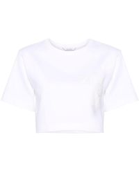 Max Mara - Cropped-T-Shirt mit Logo-Print - Lyst