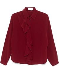 Victoria Beckham - Draped Silk Button-Down Shirt - Lyst