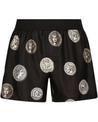 Dolce & Gabbana - Graphic-print Silk Boxer Shorts - Lyst