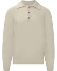 A PAPER KID - Knitted Long-Sleeve Polo Shirt - Lyst