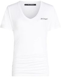 Karl Lagerfeld - シャーリング Vネックtシャツ - Lyst