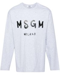 MSGM - Logo-print cotton T-shirt - Lyst