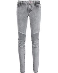 Philipp Plein Skinny-Jeans mit Acid-Wash-Optik - Schwarz