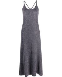 Tory Burch - Shimmery Knitted Midi Dress - Lyst