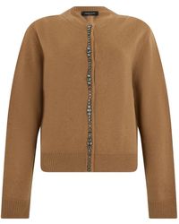 Fabiana Filippi - Platinum Embellished Zip-Up Cardigan - Lyst