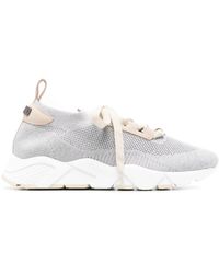 Peserico - Lurex Knitted Sneakers - Lyst
