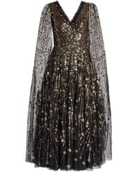 Needle & Thread - Sequined Cape Dress - Lyst