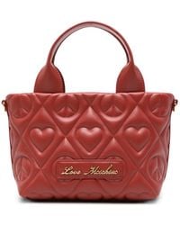 Love Moschino - Heart-Quilted Leather Tote Bag - Lyst