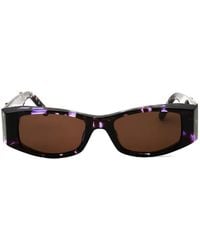 Palm Angels - Logo-Plaque Rectangle-Frame Sunglasses - Lyst