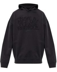 Ganni - Embroidered-Logo Hoodie - Lyst