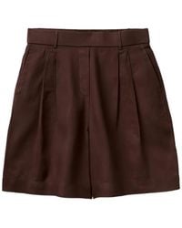 Benetton - Pleated Elasticated-Waist Shorts - Lyst