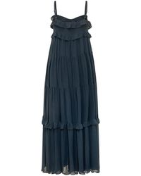 MICHAEL Michael Kors Floral Print Smocked Georgette Maxi Dress in Green |  Lyst
