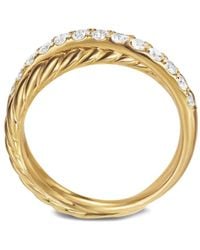 David Yurman - 18Kt Crossover Two Row Diamond Ring (5Mm) - Lyst