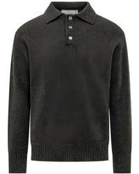 Amaranto - Button-Collar Sweater - Lyst