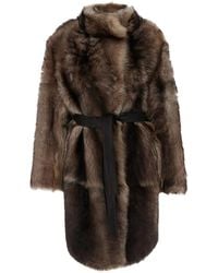 Yves Salomon - Belted Shearling Coat - Lyst