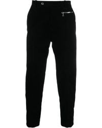 Balmain - Tapered-Leg Suede Cropped Trousers - Lyst