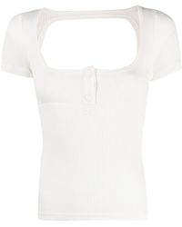 Courreges - Open-back Ribbed-knit Top - Lyst