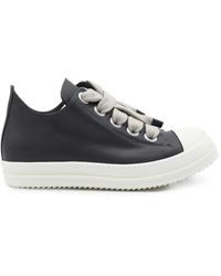 Rick Owens - Leather Lace-Up Sneakers - Lyst