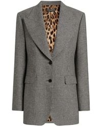 Dolce & Gabbana - Veste Boutonnée En Flanelle À Carreaux Glen - Lyst