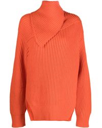 Jil Sander - Gerippter Pullover Mit V-Ausschnitt - Lyst