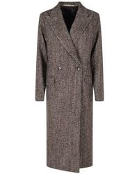 Tagliatore - Linden Herringbone-Pattern Double-Breasted Coat - Lyst