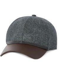 Brunello Cucinelli - Virgin-Wool Flannel And Nappa-Leather Baseball Cap With Shiny Band - Lyst