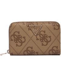 Guess - Monogram-Pattern Zipped Wallet - Lyst