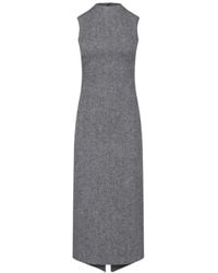 Maison Margiela - Herringbone-Pattern Sleeveless Midi Dress - Lyst