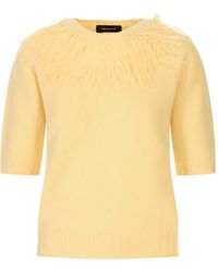 Fabiana Filippi - Pull En Maille À Finitions En Plumes - Lyst