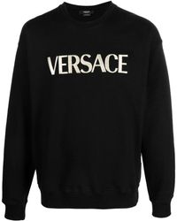 Versace - Pull en jersey à logo brodé - Lyst