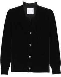 Sacai - Ribbed Button Cardigan - Lyst