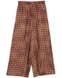 Pierre Louis Mascia - Geometric-Print Silk Trousers - Lyst