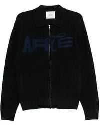 Arte' - Logo-Embroidered Zip-Up Sweater - Lyst