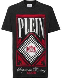 Philipp Plein - Jersey T-Shirt Round Neck Ss Stones Racing Club - Lyst