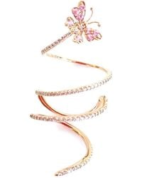Stefere - 18K Rose Butterfly Spiral Sapphire And Diamond Ring - Lyst