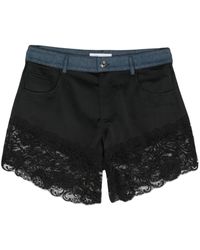 Blumarine - Lace-Trim Satin Shorts - Lyst