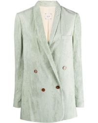 Alysi - Double-breasted Ribbed Blazer - Lyst