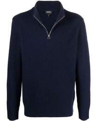 A.P.C. - Ribbed-knit Wool Jumper - Lyst