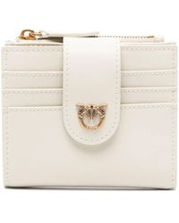 Pinko - Small Smooth Leather Wallet With Logo - Lyst