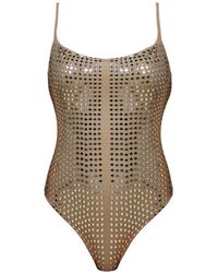 Fisico - Stud-Embellished Swimsuit - Lyst