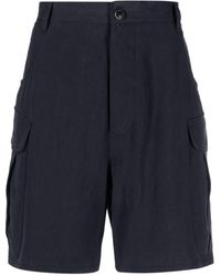Giorgio Armani - Wide-leg Linen Cargo Shorts - Lyst