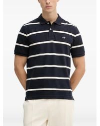 GANT - Striped Short-Sleeve Polo Shirt - Lyst