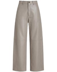 Alysi - Wide-Leg Leather Trousers - Lyst