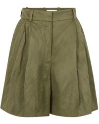 Nina Ricci - Wrinkled Cotton Tailored Shorts - Lyst